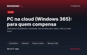 Windows 365: para quem compensa o PC na cloud — consultores, sazonais e equipas sem escritório — DataRoad
