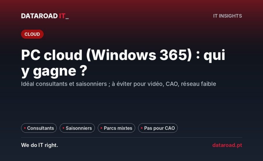 Windows 365 : pour qui le PC dans le cloud est une solution intéressante — consultants, saisonniers et équipes sans bureau — DataRoad
