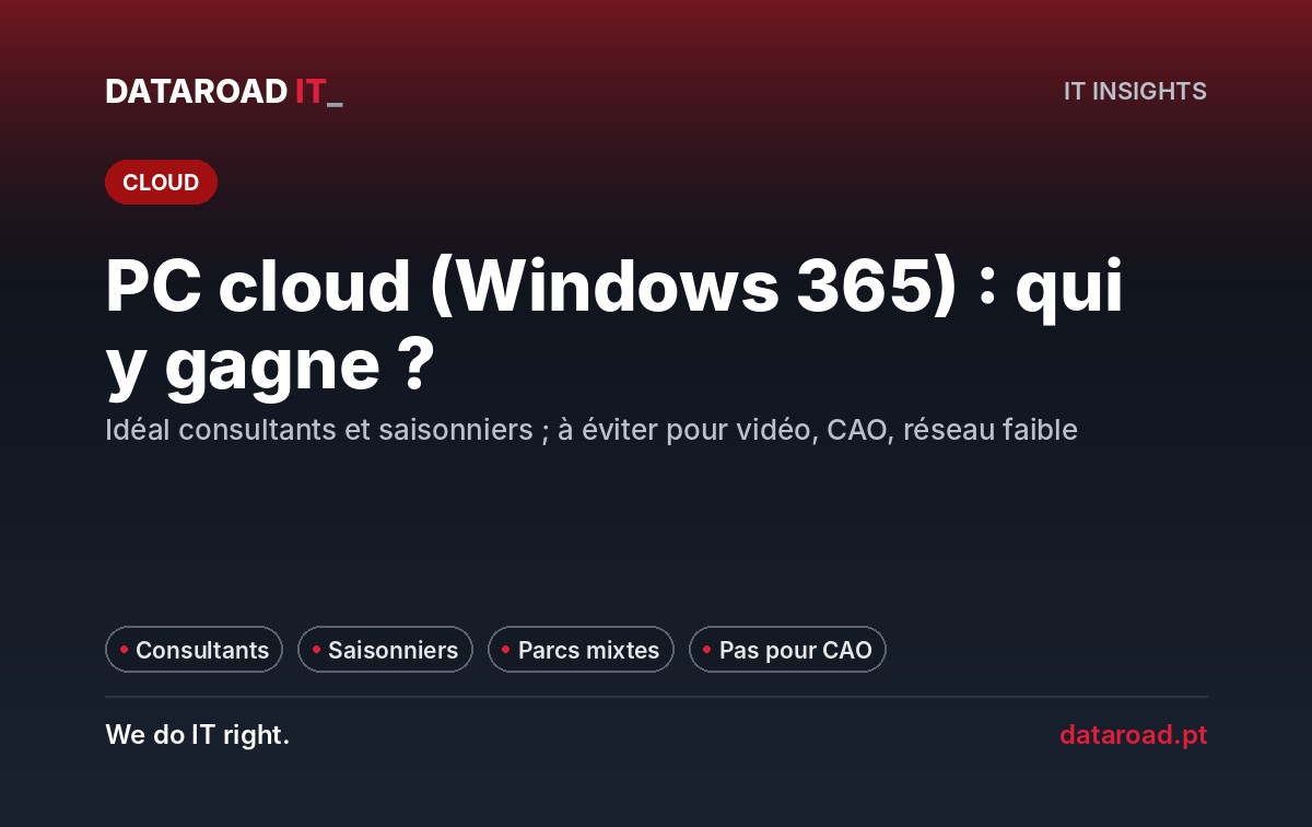Windows 365 : pour qui le PC dans le cloud est une solution intéressante — consultants, saisonniers et équipes sans bureau — DataRoad